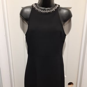 Stunning black high halter style dress embellished